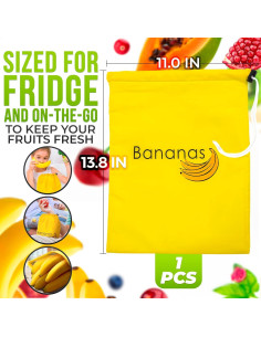 Bolsa Reutilizable para Plátanos Amarilla - 35.1x27.9 cm 2