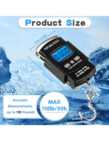 Balanza Digital Colgante Hoteam 50kg con Cinta Métrica