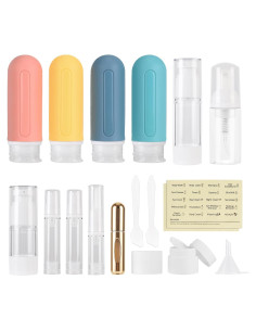 Beveetio 19 Botellas de Viaje Silicona 88.7 ml Aprobadas TSA