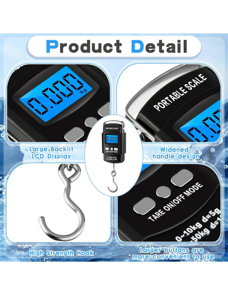 Balanza Digital Colgante Hoteam 50kg con Cinta Métrica