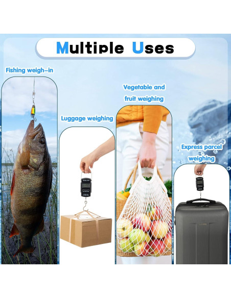 Balanza Digital Colgante Hoteam 50kg con Cinta Métrica