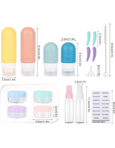 Juego de Botellas de Viaje SARTNP 16 Piezas Silicona 60ml 90ml 2