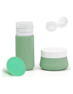 Botellas de Viaje Silicona 2 oz Mabnuby Verde A Prueba de Fugas