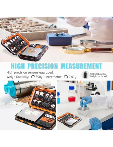 Báscula Digital de Bolsillo Fuzion UF500-OG 500g x 0.01g