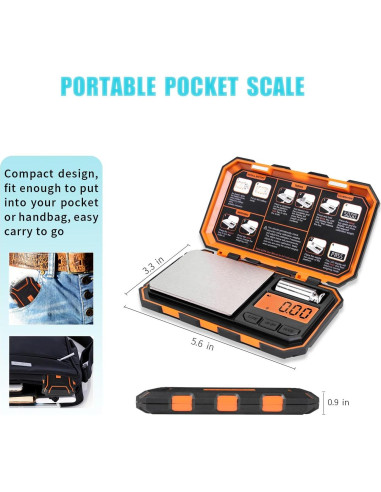 Báscula Digital de Bolsillo Fuzion UF500-OG 500g x 0.01g