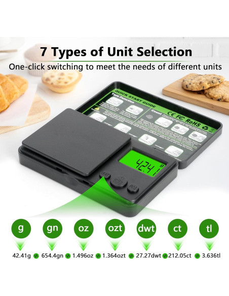 Balanza Digital de Precisión Muaket 0.01g - 1000g LCD