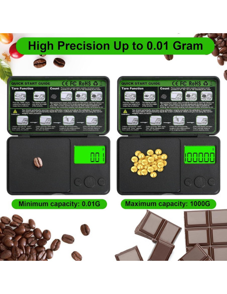 Balanza Digital de Precisión Muaket 0.01g - 1000g LCD