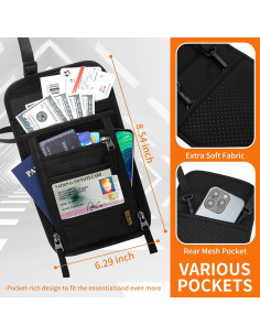 Billetera de Cuello HOTEMIA con Bloqueo RFID 21.6x16cm Naranja 2