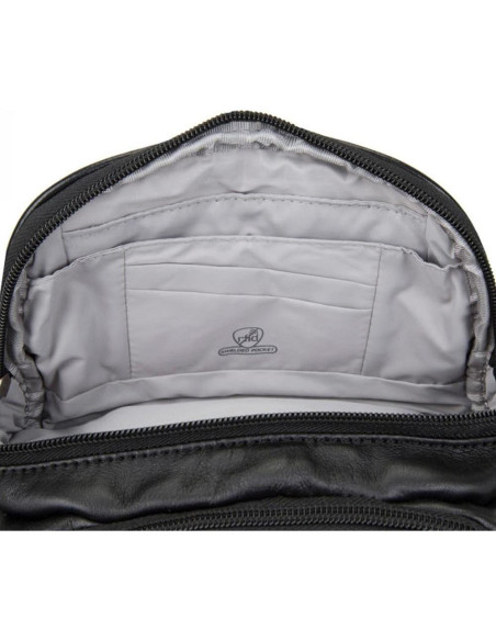 Riñonera de Cuero Travelon con Bloqueo RFID - Negro