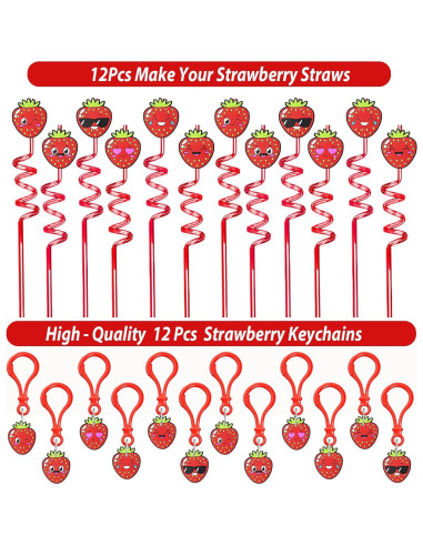 Set de Fiesta de Fresa 208 Piezas - Decoración Cumpleaños PLOUGVI