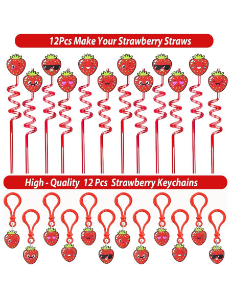 Set de Fiesta de Fresa 208 Piezas - Decoración Cumpleaños PLOUGVI