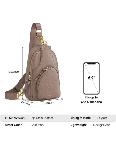 Bolso Bandolera de Cuero Kattee para Mujeres con Bloqueo RFID