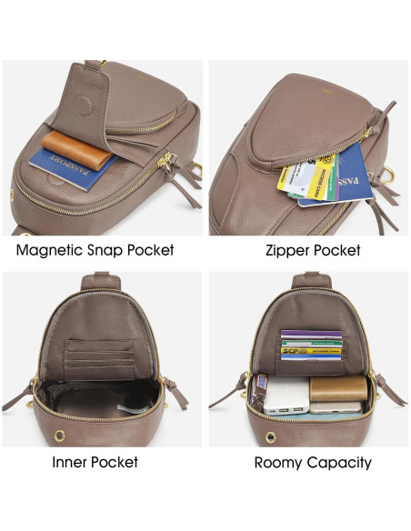 Bolso Bandolera de Cuero Kattee para Mujeres con Bloqueo RFID Bolso Bandolera de Cuero Kattee para Mujeres con Bloqueo RFID