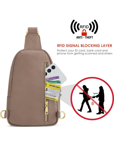 Bolso Bandolera de Cuero Kattee para Mujeres con Bloqueo RFID
