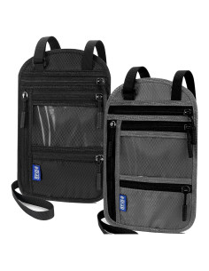 Porta Pasaporte RFID SPOSAFE Negro y Gris - Billetera Oculta