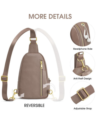 Bolso Bandolera de Cuero Kattee para Mujeres con Bloqueo RFID