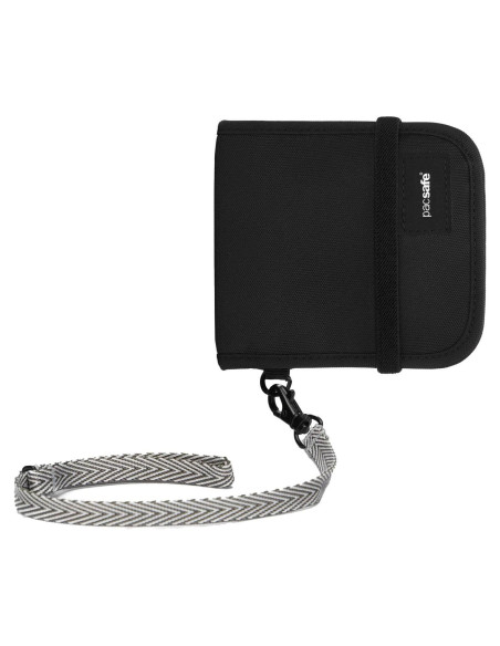 Billetera Antirrobo Plegable Pacsafe RFIDsafe V100 Negra