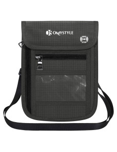 Billetera de Cuello OMYSTYLE RFID Gris Oscuro para Viajes