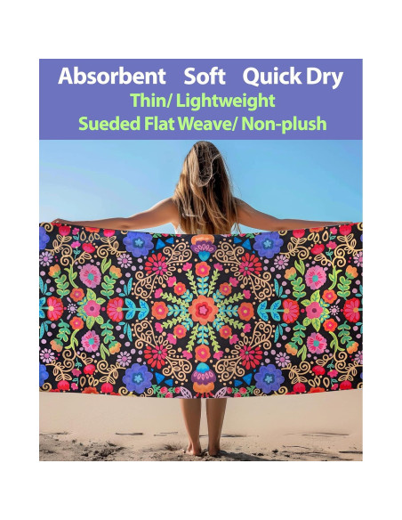 Toalla de Playa Microfibra MintiMango XL 180x81 cm Secado Rápido
