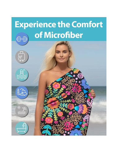 Toalla de Playa Microfibra MintiMango XL 180x81 cm Secado Rápido