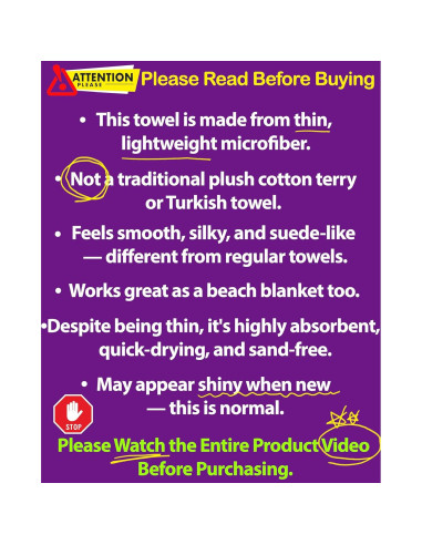 Toalla de Playa Microfibra MintiMango XL 180x81 cm Secado Rápido