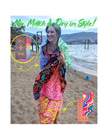 Toalla de Playa Microfibra MintiMango XL 180x81 cm Secado Rápido