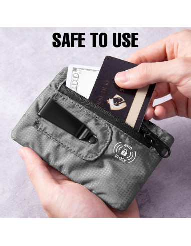 Billetera de Viaje KOSMCCO Mediana Gris Bloqueo RFID