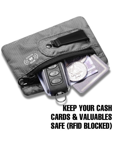 Billetera de Viaje KOSMCCO Mediana Gris Bloqueo RFID