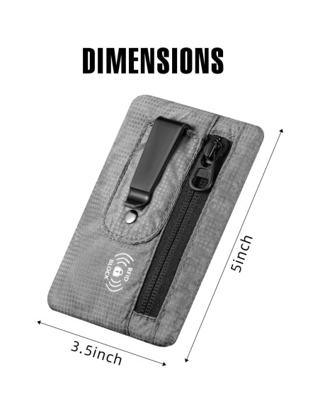 Billetera de Viaje KOSMCCO Mediana Gris Bloqueo RFID