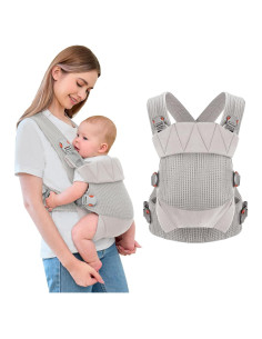 Portabebés Ergonómico Malla Transpirable Gris 3-20 kg
