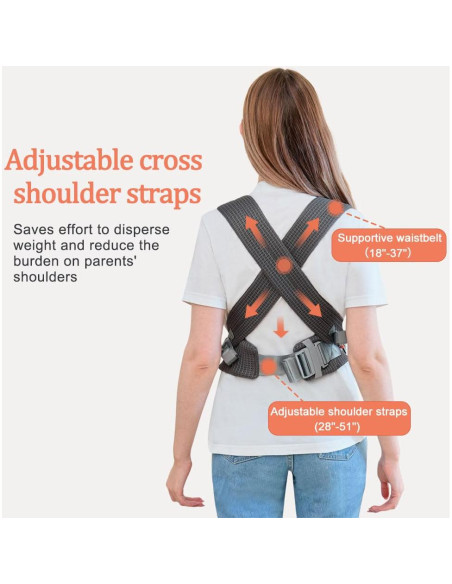 Portabebés Ergonómico BABYPARK Gris Oscuro para Recién Nacidos