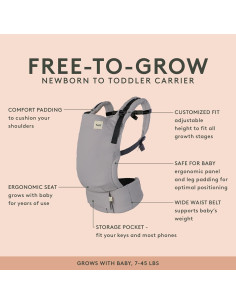 Portabebés Baby Tula Libre para Crecer - Negro Estrellas - 3.2kg a 20.4kg 2