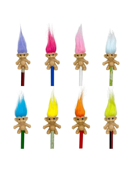 8 Toppers de Lápiz Troll Vintage Yintlilocn Multicolor