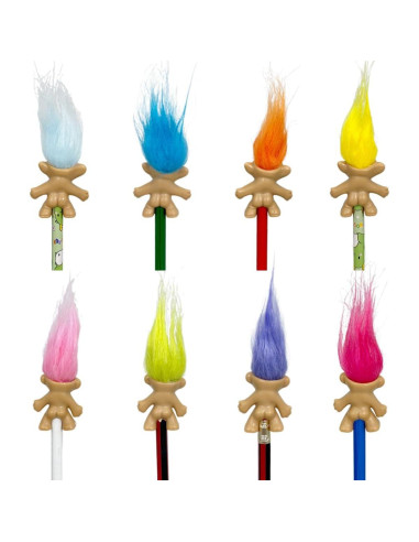 8 Toppers de Lápiz Troll Vintage Yintlilocn Multicolor