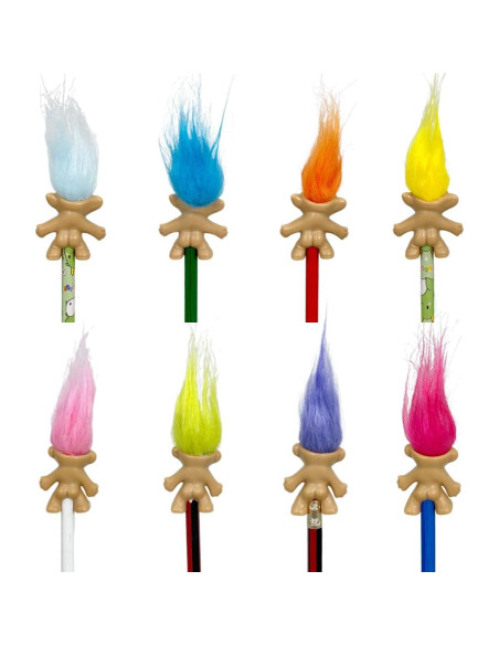 8 Toppers de Lápiz Troll Vintage Yintlilocn Multicolor