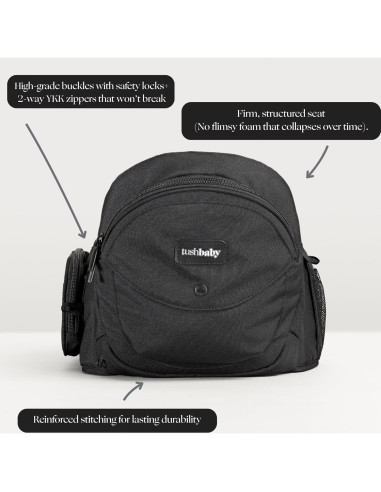 Portabebés Tushbaby Negro - Soporte Ergonómico 0-3 Años