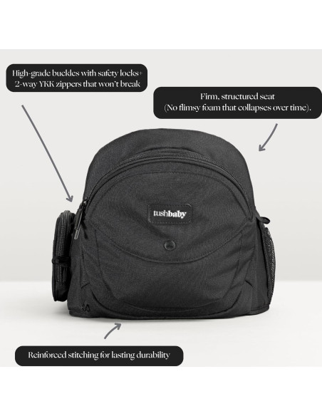 Portabebés Tushbaby Negro - Soporte Ergonómico 0-3 Años