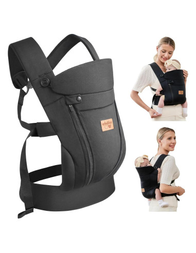 Portabebés Ergonómico Vrbabies Mejorado Negro con Cinturón