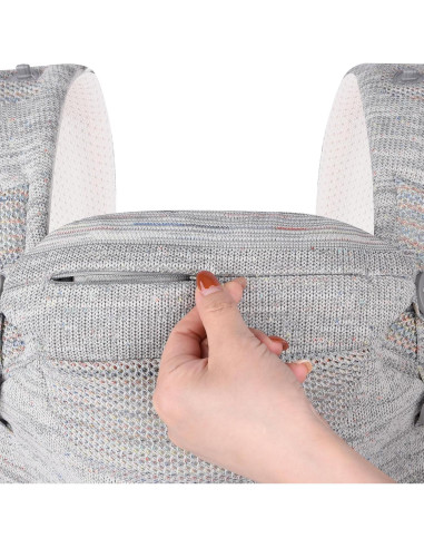 Fular Bebé Tejido Bebamour Gris 3-en-1 hasta 14.9 kg