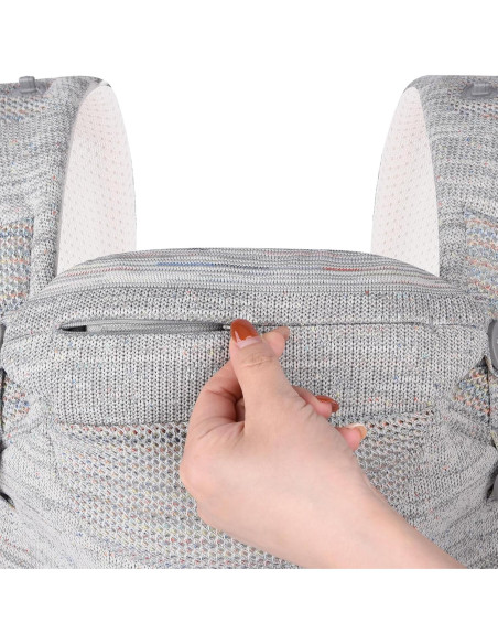 Fular Bebé Tejido Bebamour Gris 3-en-1 hasta 14.9 kg