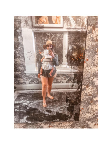 Fular Bebé Tejido Bebamour Gris 3-en-1 hasta 14.9 kg