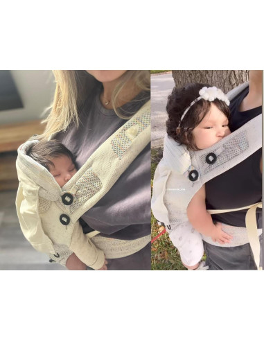 Fular Bebé Tejido Bebamour Gris 3-en-1 hasta 14.9 kg