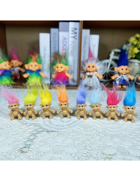 8 Toppers de Lápiz Troll Vintage Yintlilocn Multicolor