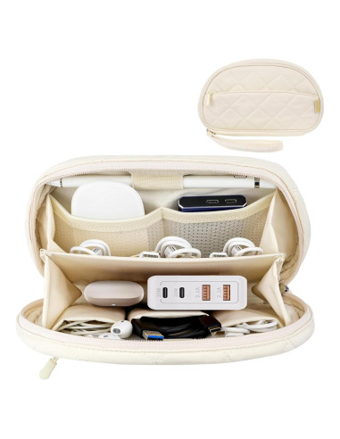Organizador de Cables Dadanism Beige 22x13x2.5cm para Viaje
