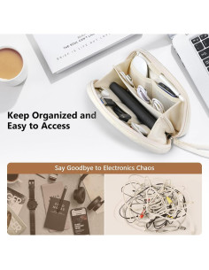 Organizador de Cables Dadanism Beige 22x13x2.5cm para Viaje 2