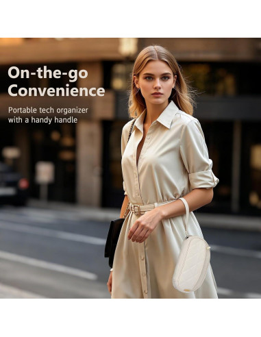 Organizador de Cables Dadanism Beige 22x13x2.5cm para Viaje