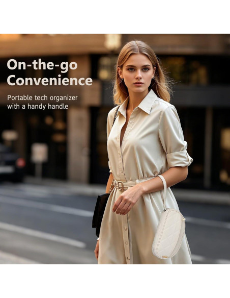 Organizador de Cables Dadanism Beige 22x13x2.5cm para Viaje Organizador de Cables Dadanism Beige 22x13x2.5cm para Viaje