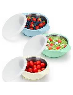 Cuencos de Acero Inoxidable para Bebés BUSOHA 3 Pack 11.94 cm
