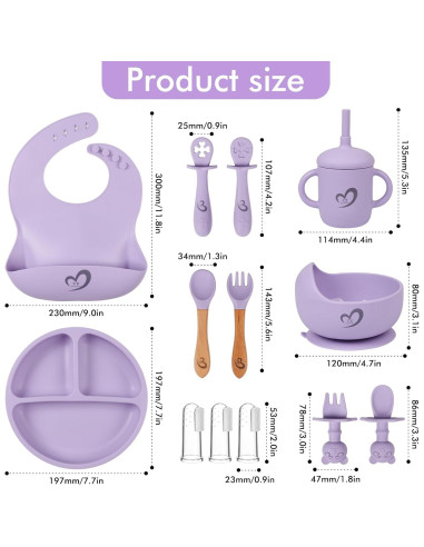 Set de Alimentación para Bebés CZ MURPHY - 13 Piezas Silicona