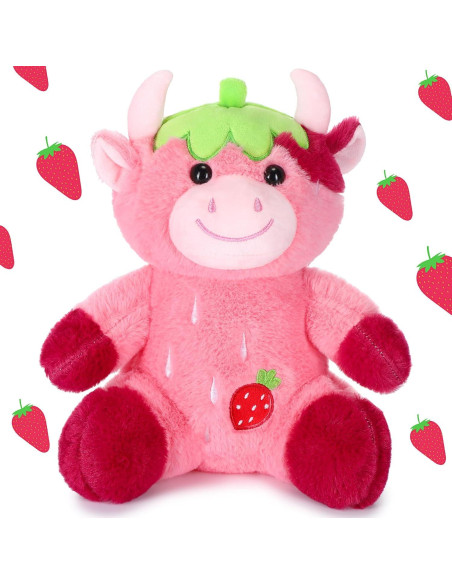 Peluche de Vaca Rosa HyDren 25 cm Suave y Lindo para Niños